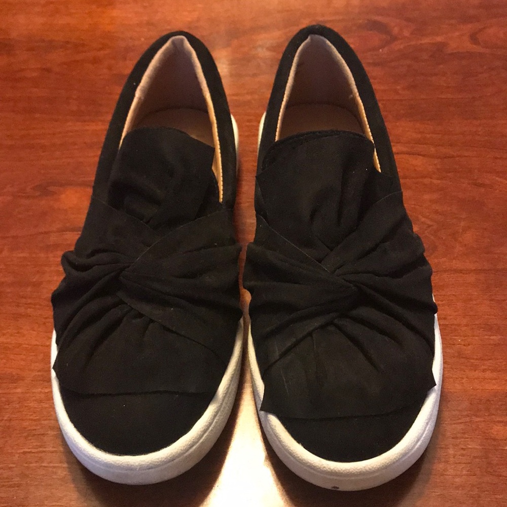 Black and White Slip on Shoes